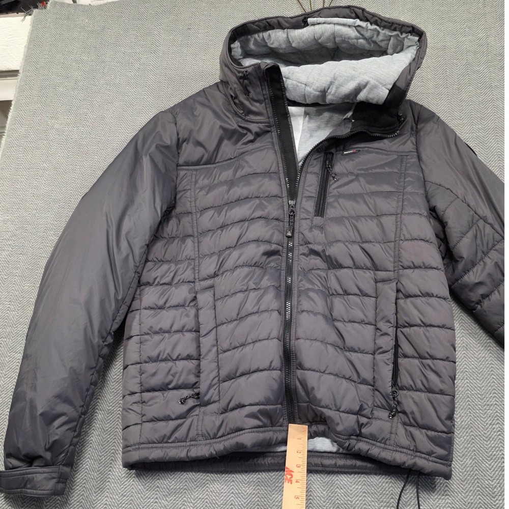Gerry Special Edition Mens Puffer Jacket Charcoal Grey Hooded Quilted‎ Medium